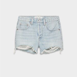 Denim Forum Sky Blue Ripped Jean Shorts